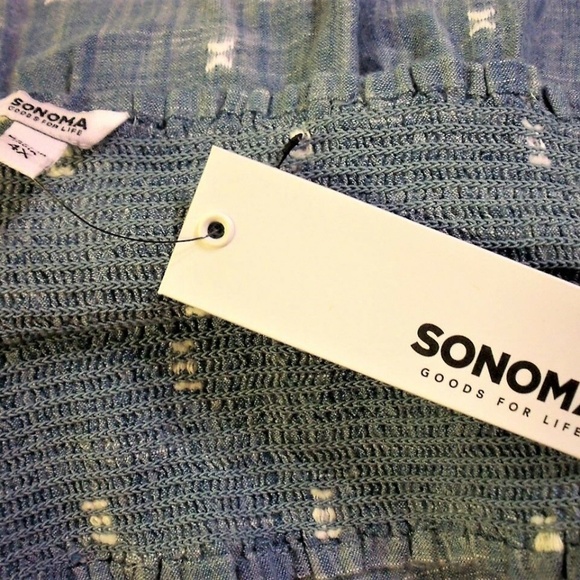 SONOMA Chambray Embellished Smocked Dress - Picture 6 of 8
